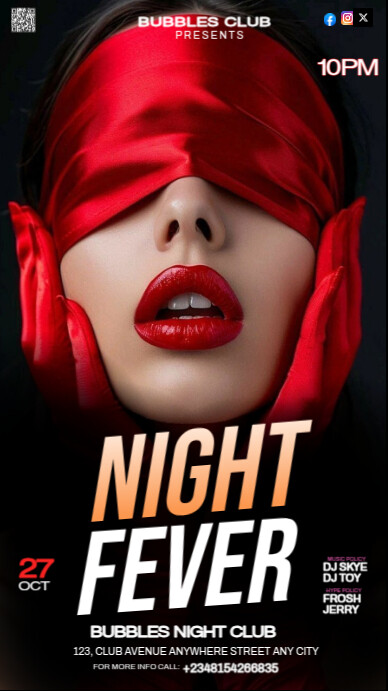 Black Maximalist Night Party Event Poster Instagram Story Template ...