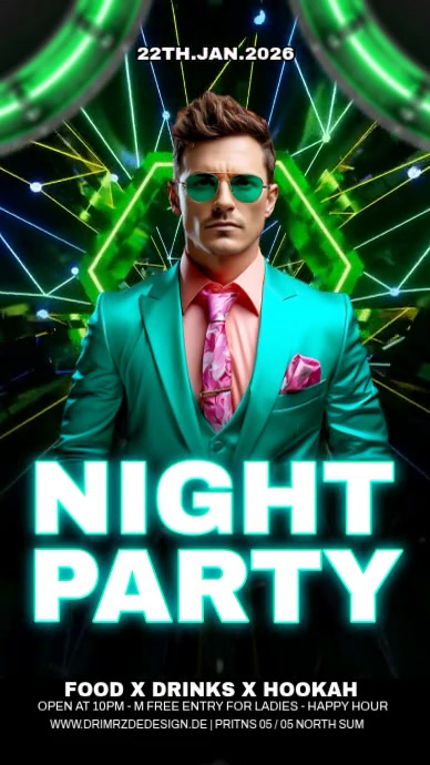 Black Maximalist Night Party Flyer Instagram Story Template | PosterMyWall
