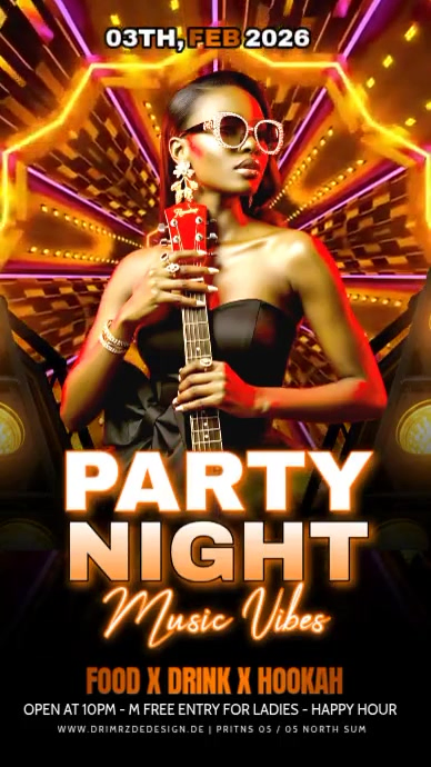 Black Maximalist Night Party Flyer Instagram Story Template | PosterMyWall