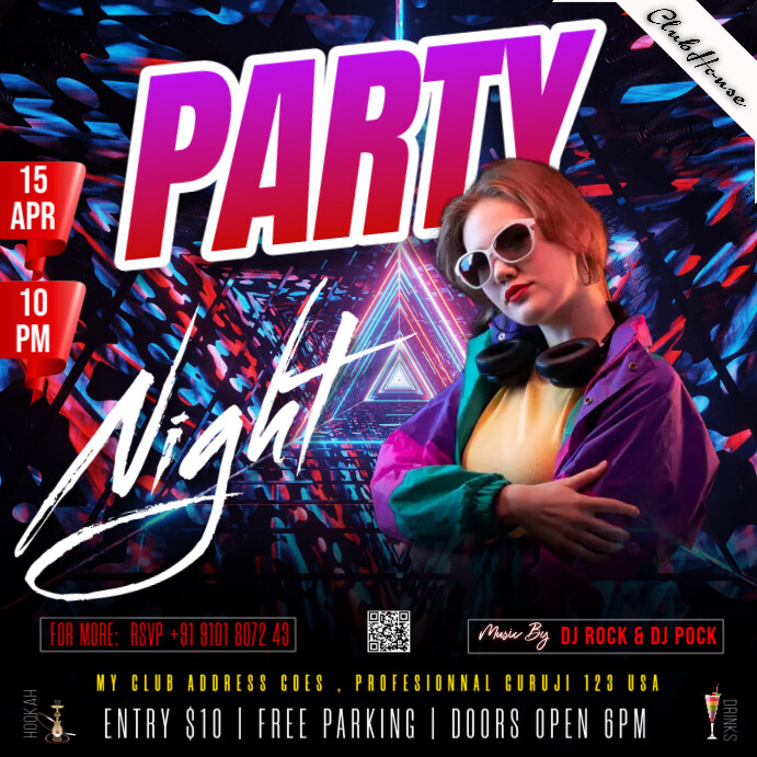 Copy of Black Maximalist Night Party Instagram Post | PosterMyWall
