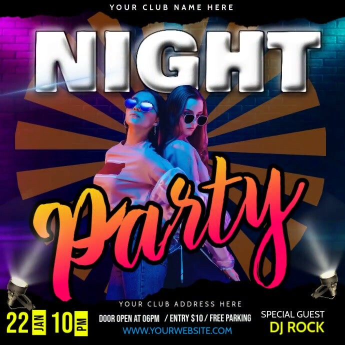 Copy of Black Maximalist Night Party Instagram Post | PosterMyWall