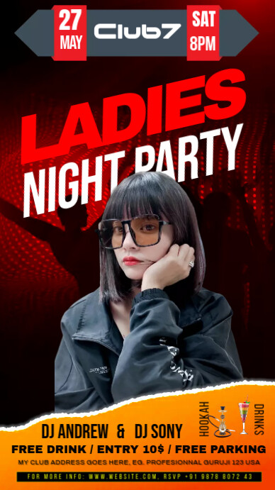 Black Maximalist Night Party Instagram Story template