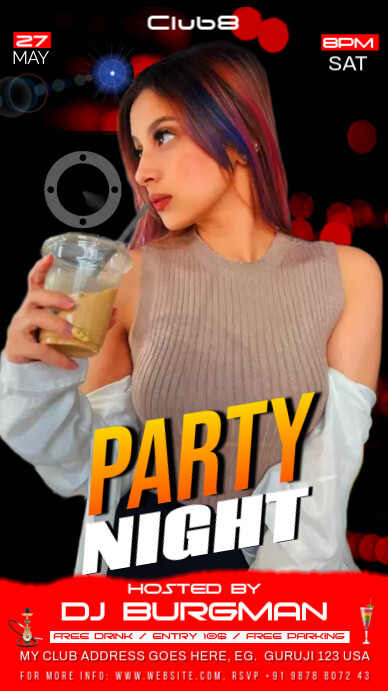 Black Maximalist Night Party Instagram Story Template | PosterMyWall