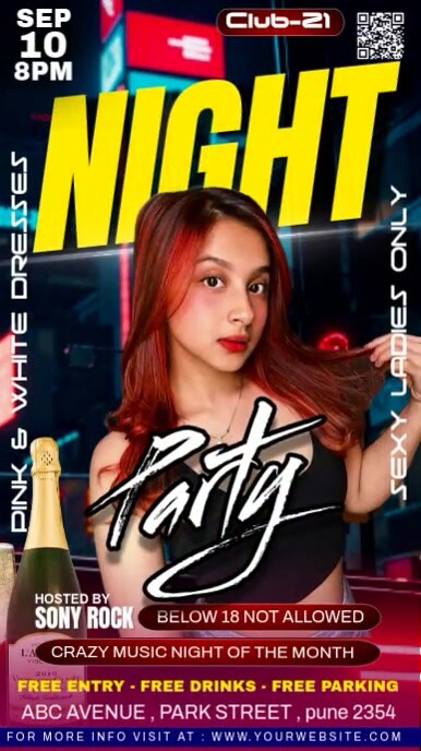 Black Maximalist Night Party Instagram Story Template | PosterMyWall