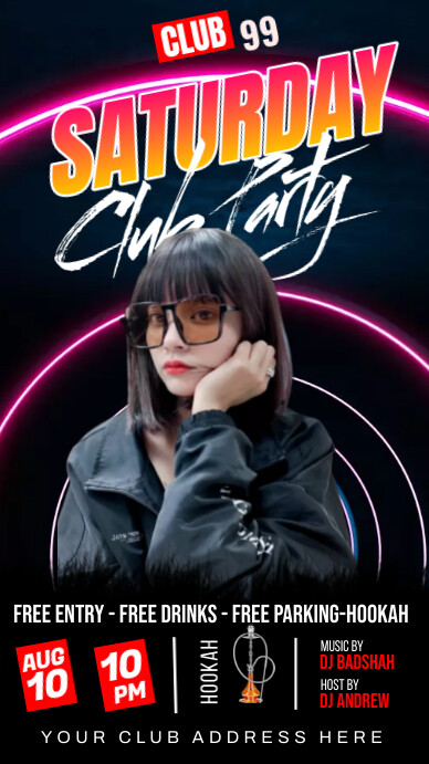 Black Maximalist Night Party Instagram Story Template | PosterMyWall