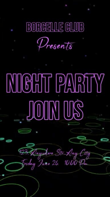 Black Maximalist Night Party Video Instagram Reel template