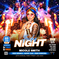 Czarny Friday Night Club Event Instagram-opslag Template