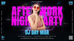 Black Maximalist Nightclub Flyer Twitter Post template