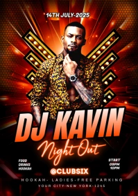 Black Maximalist Nightclub Party A3 template