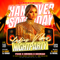 Black Maximalist Nightclub Party Instagram Post template