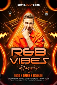 Black Maximalist Nightclub Party Poster Iphosta template