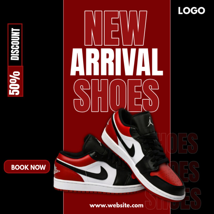 Black Maximalist Nike Shoes Sales Flyer  Instagram Post template