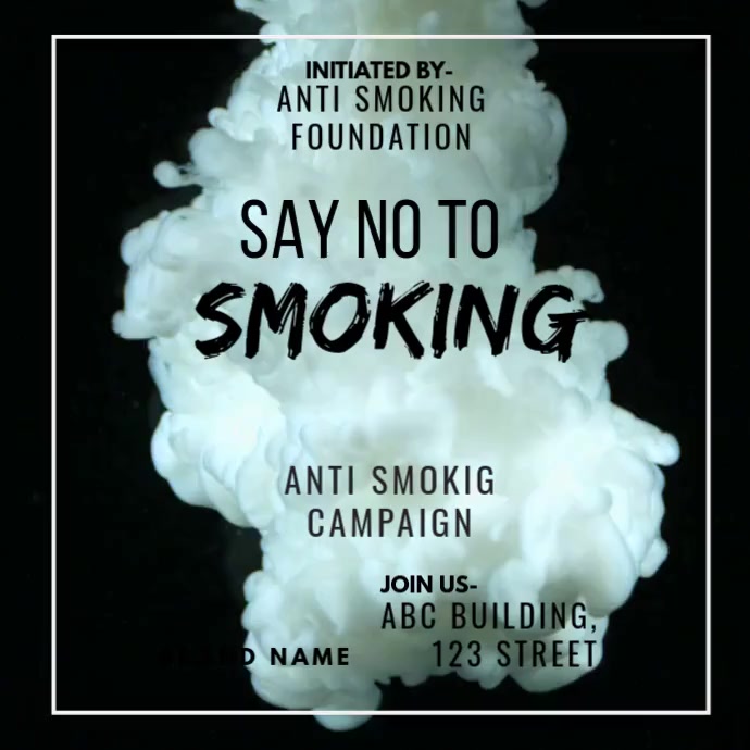 Black Maximalist No Smoking  Square (1:1) 方形(1:1) template