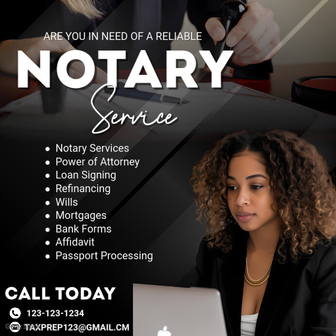 Black Maximalist Notary Services Instagram Post template