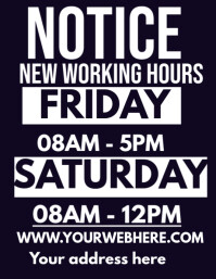 Black Maximalist Notice New Working Flyer (us Letter) template