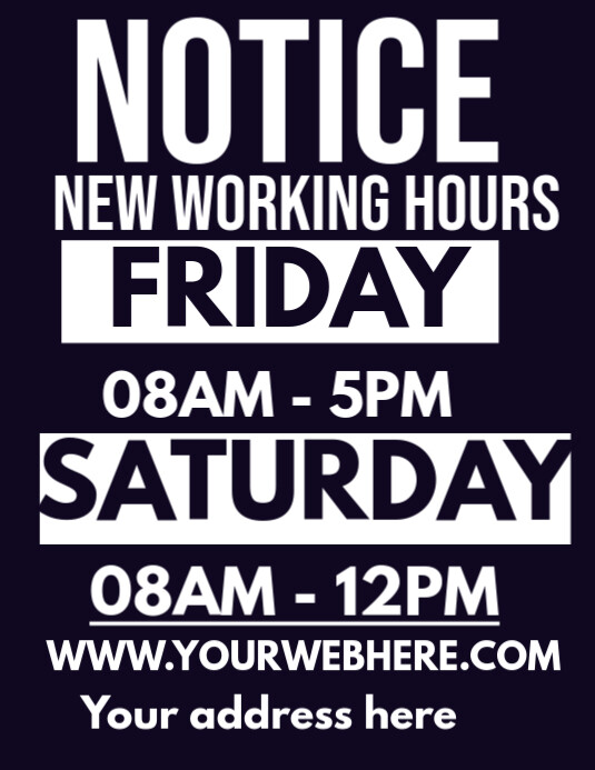 Black Maximalist Notice New Working Flyer (us Letter) Pamflet (VSA Brief) template