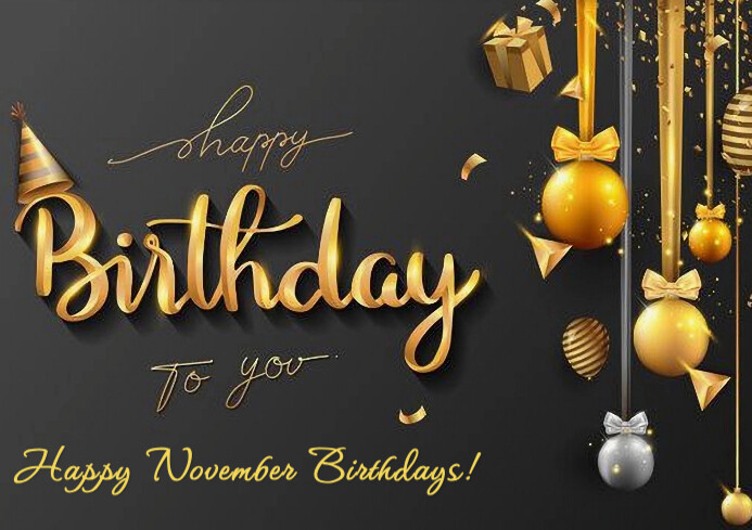 Black Maximalist November Birthdays A4 Template | PosterMyWall