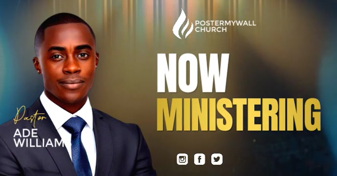 Black Maximalist Now Ministering Church Service Design Facebook Event Cover template