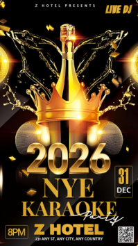 Black Maximalist Nye Karaoke Party  Instagram Story template