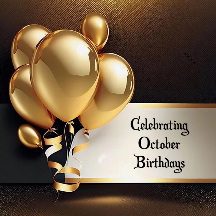 Black Maximalist October Birthdays Instagram Template | PosterMyWall