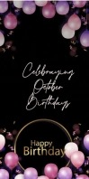 Black Maximalist October Birthdays Roll Up Ba Rolbanner 3' × 6' template