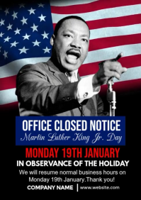 Black Maximalist Office Closed Notice  - Martin Luther King Jr Day  A4 template