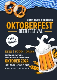 Black Maximalist Oktoberfest Beer Festival A6 template