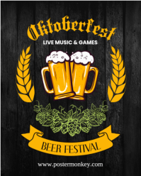 Black Maximalist Oktoberfest Invitation Instagram Portrait template