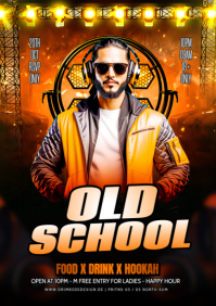 Black Maximalist Old School Party Flyer A4 template