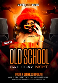 Black Maximalist Old School Party Flyer A4 template