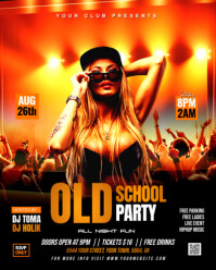 Black Maximalist Old School Party Flyer Instagram Portrait template