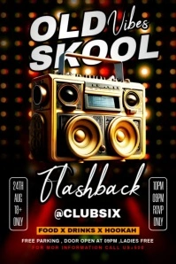 Black Maximalist Old School Party Flyer Poster template