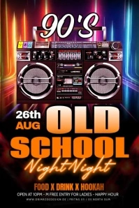 Black Maximalist Old School Party Flyer Poster template