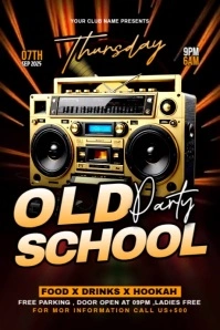 Black Maximalist Old School Party Flyer Poster template