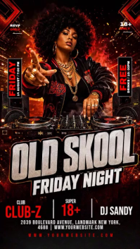 Black Old Skool Club Night Instagram Story Template
