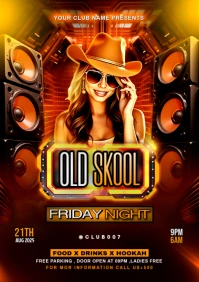 Black Maximalist Old Skool Party A4 template