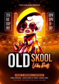 Black Maximalist Old Skool Party Flyer A4 template