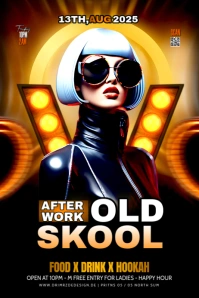 Black Maximalist Old Skool Party Flyer Banner 4' × 6' template