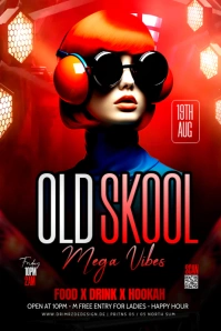Black Maximalist Old Skool Party Flyer Banner 4' × 6' template