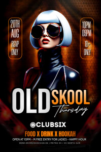 Black Maximalist Old Skool Party Flyer  Poster template