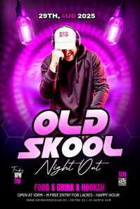 Black Maximalist Old Skool Party Flyer Poster template