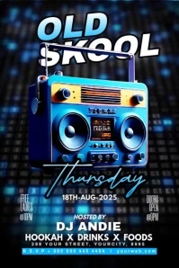 Black Maximalist Old Skool Party Poster template