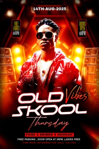 Black Maximalist Old Skool Vibes Party Flyer Banner 4' × 6' template