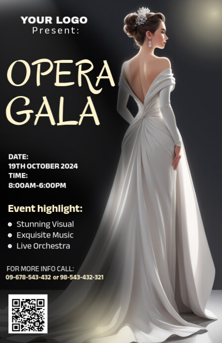 Example Poster For Opera Gala Copy of Black Maximalist Opera Gala Invitation Templa | PosterMyWall