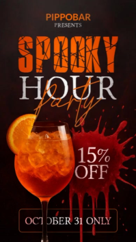 Black Maximalist Orange Red And Dark Maximalist Professional Dark Cocktail Hour Scary Hour Party Inv Instagram Story template