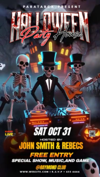 Black Maximalist Outstanding Halloween Club Party  Instagram Reel template