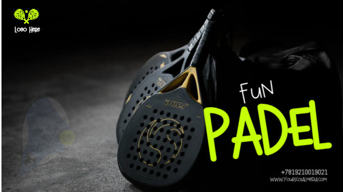 Black Maximalist Padel  Digital Display (16:9) template