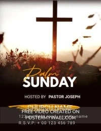 Black Maximalist Palm Sunday Flyer (us Letter template