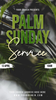 Black Maximalist Palm Sunday Flyer Facebook Story template