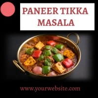 Black Maximalist Paneer Tikka Masala AD Logo template